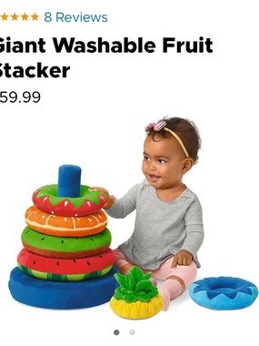 Giant Washable Fruit Stacker Toy - Multi-Color